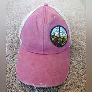 Adams Pink And Beige Mesh Trucker Hat